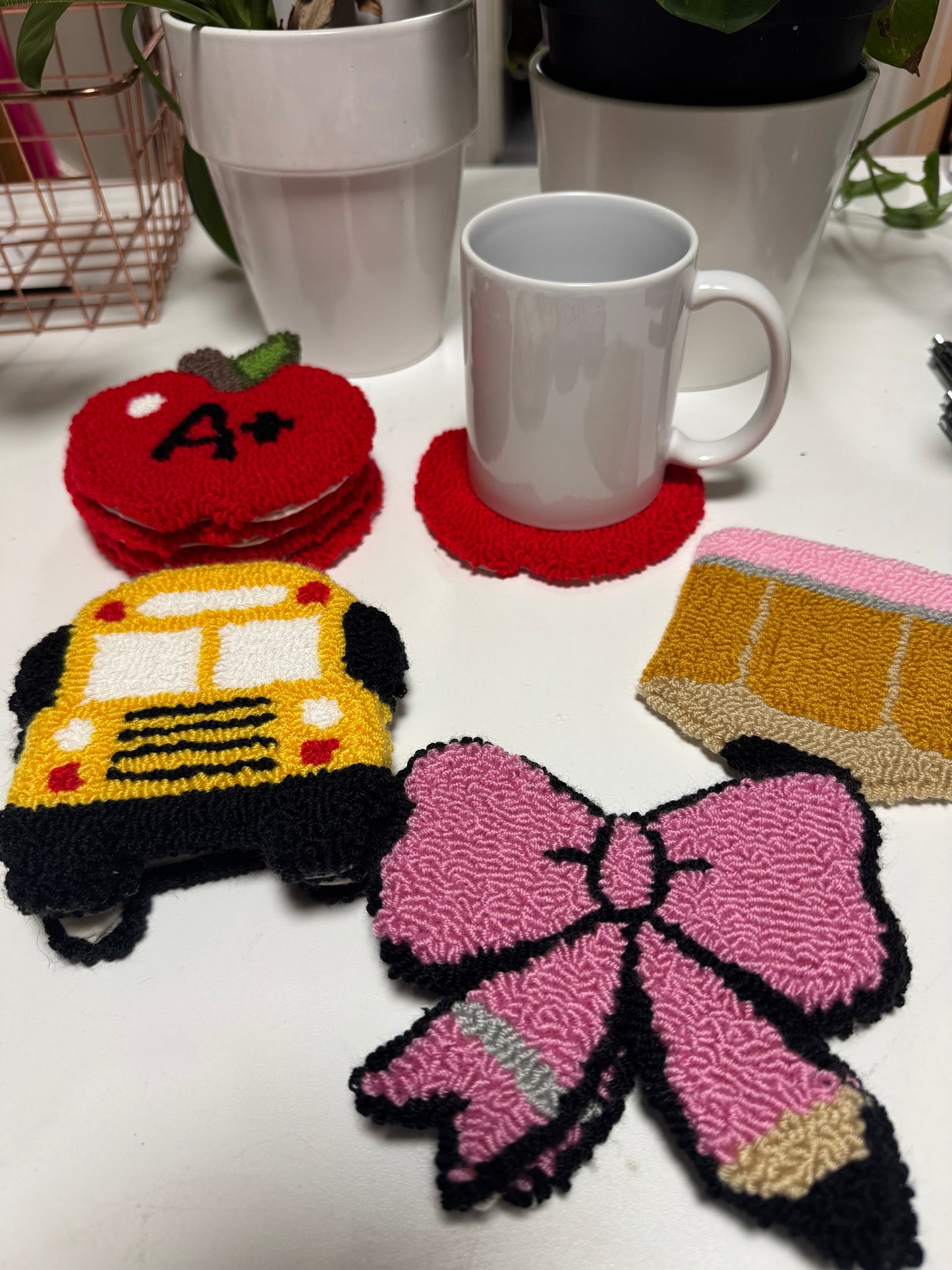 School Themed Mug Rugs