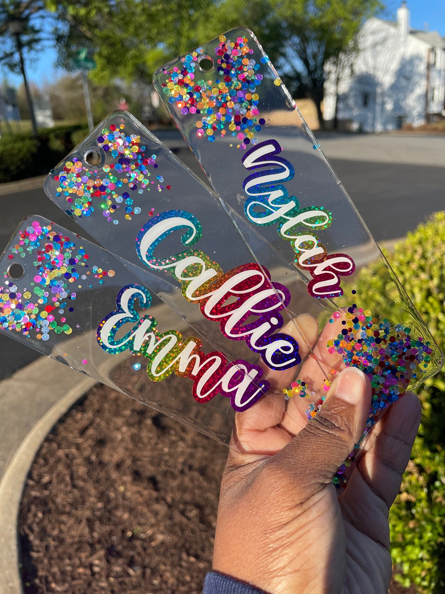 Personalized bookmark, resin bookmark, glitter bookmark, Teacher Gift, teacher bookmark