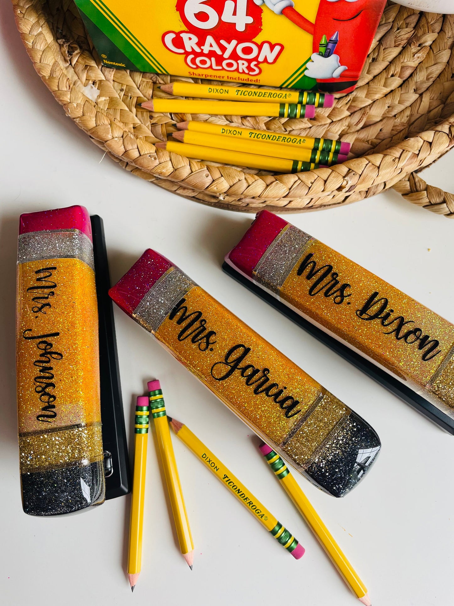 Personalized Stapler, glitter stapler, pencil stapler, teacher appreciation