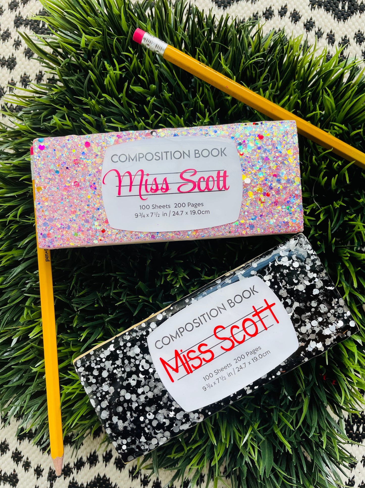 Glitter eraser, white board eraser, personalized teacher gift, custom eraser