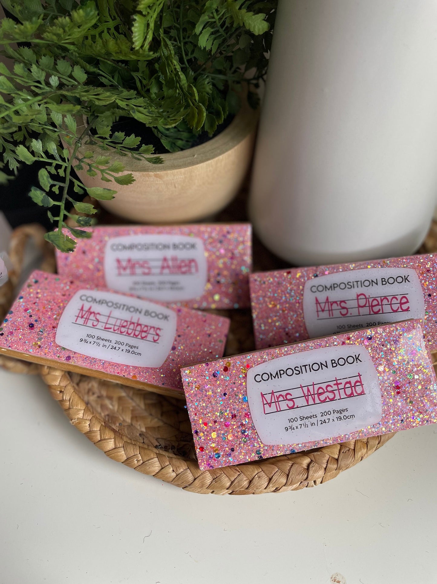 Glitter eraser, white board eraser, personalized teacher gift, custom eraser