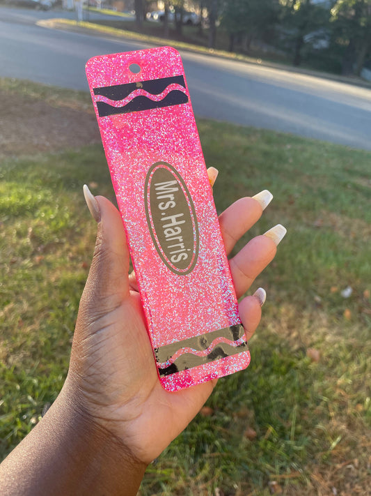 Teacher bookmark, teacher appreciation gift, crayon inspired bookmark