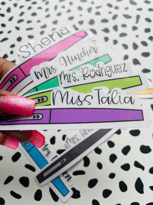 Custom teacher flair pen sticker