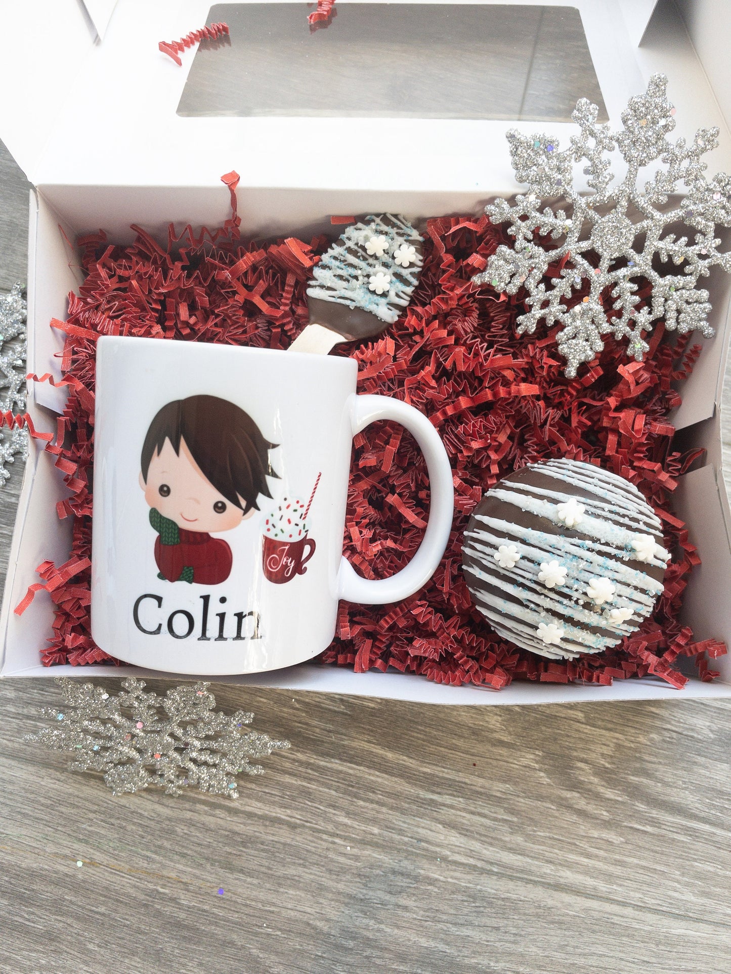 Christmas Eve Box, Personalized Mug, Hot Cocoa Bomb